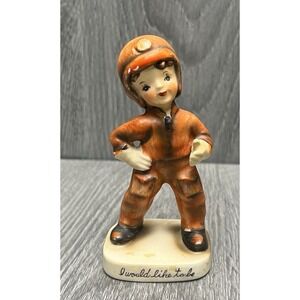 Geo Z Lefton Porcelain‎ Figurine "I Would Like to Be" Boy '57 - READ